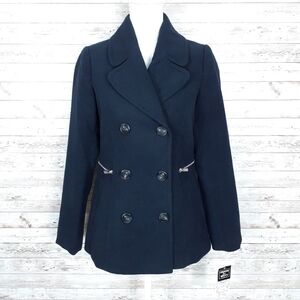 Maralyn & Me Pea Coat S Navy Zipper Pockets T